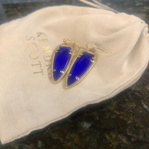 Kendra Scott Skylar Arrowhead Earring in Cobalt Blue and Gold